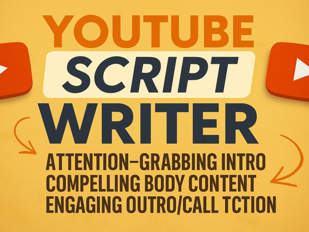 We will be the best professional writer for your YouTube scripts (Script Upto 1000 words)
